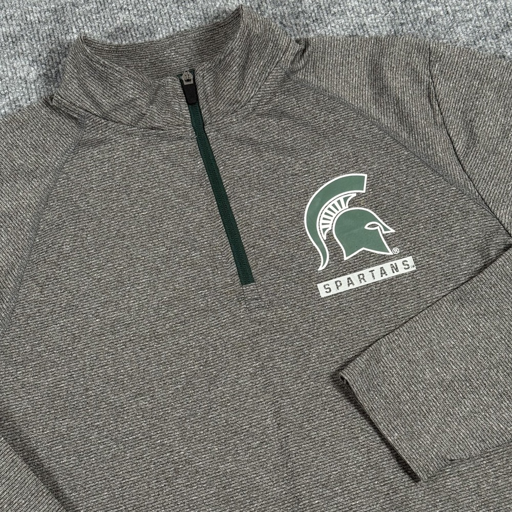 Michigan State Spartans Shirt Quarter‎ Zip Pullover Mens Medium NCAA Basketball